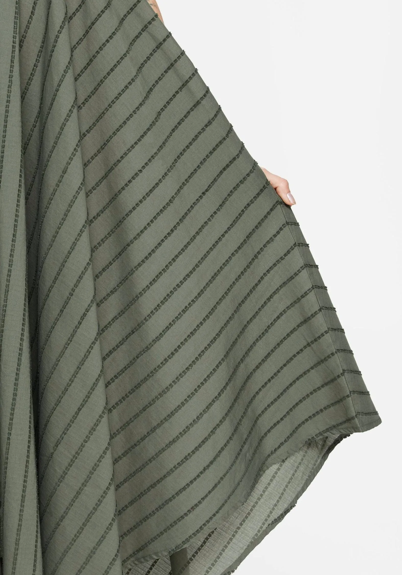 Light Flow Blythe Cotton Handkerchief Hem Midaxi Dress - Green