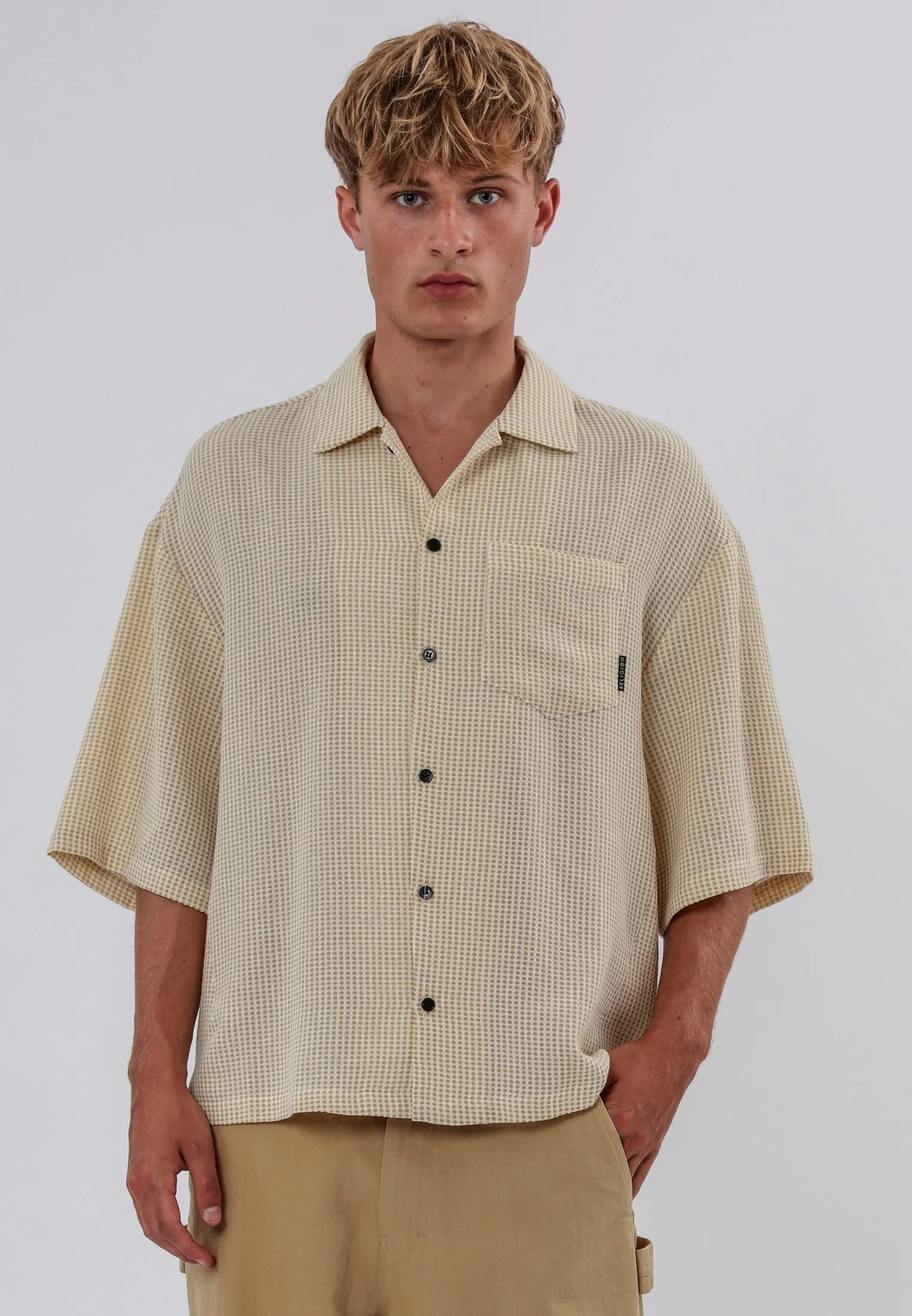 High-Quality Craftsmanship BRAILLE SHIRT OFF WHITE & SOFT KHAKI
