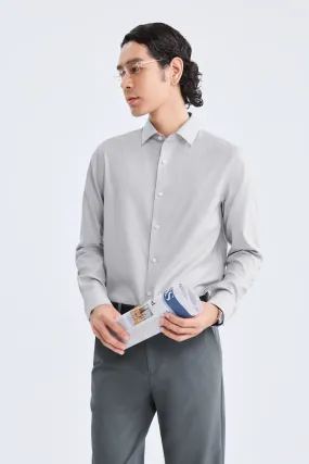 Supreme Cotton-Cashmere Dobby Dress Shirt | Grey Stripes 28700N Classic Look Camouflage Print