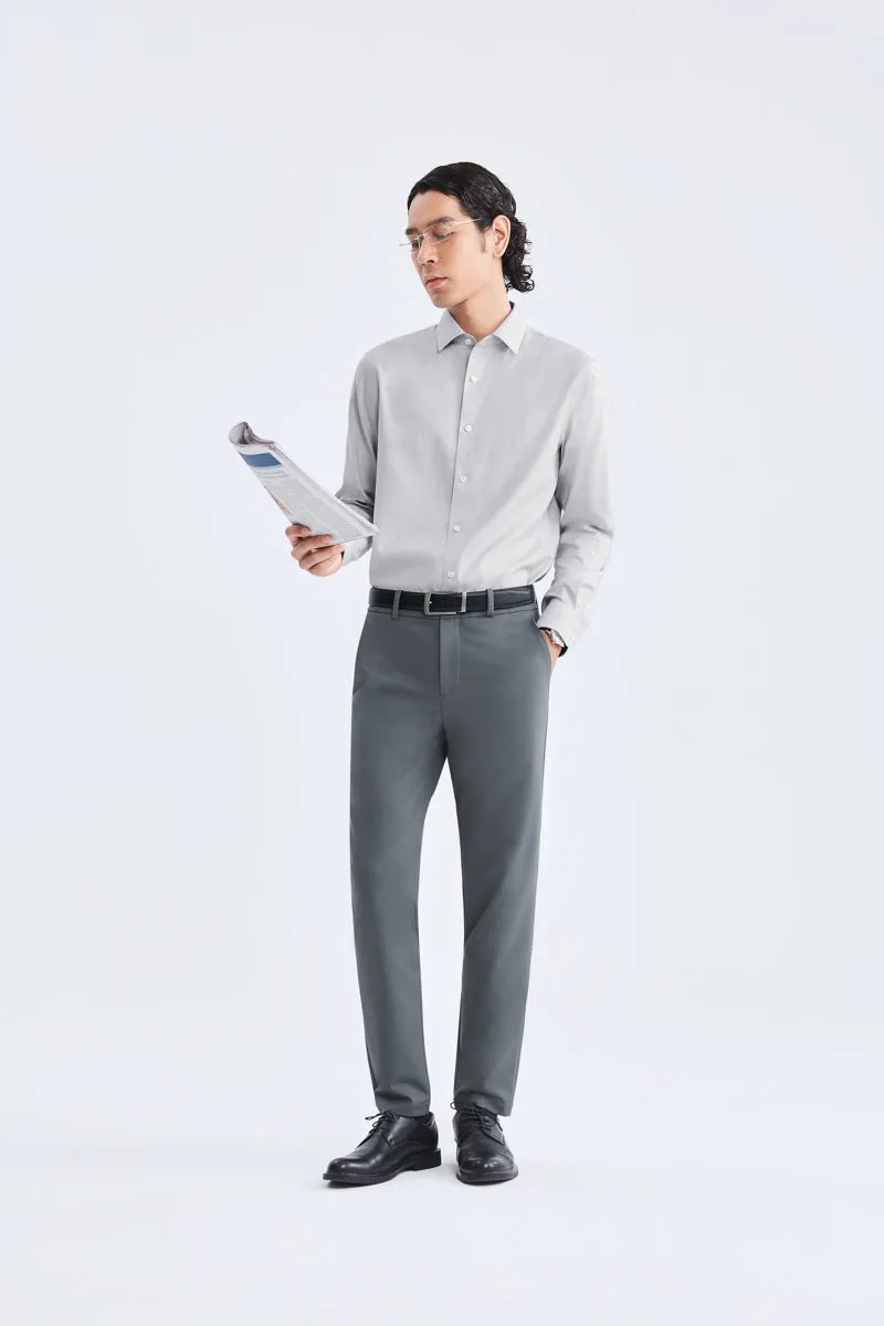 Supreme Cotton-Cashmere Dobby Dress Shirt | Grey Stripes 28700N Sophisticated Style