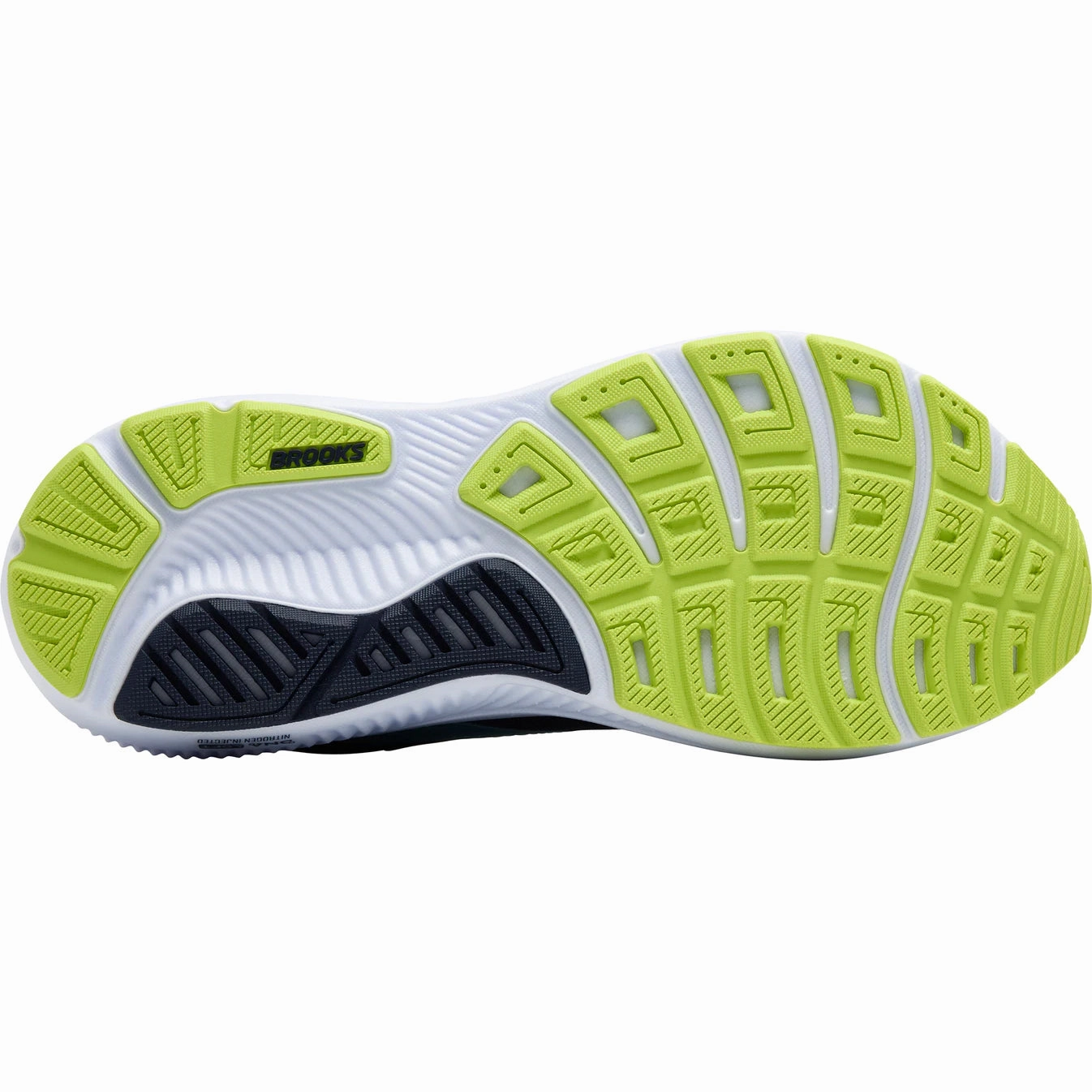 Decoupled Heel Zone Men's Ghost 17 Wide Fit Running Shoes Peacoat / Lime / Blue
