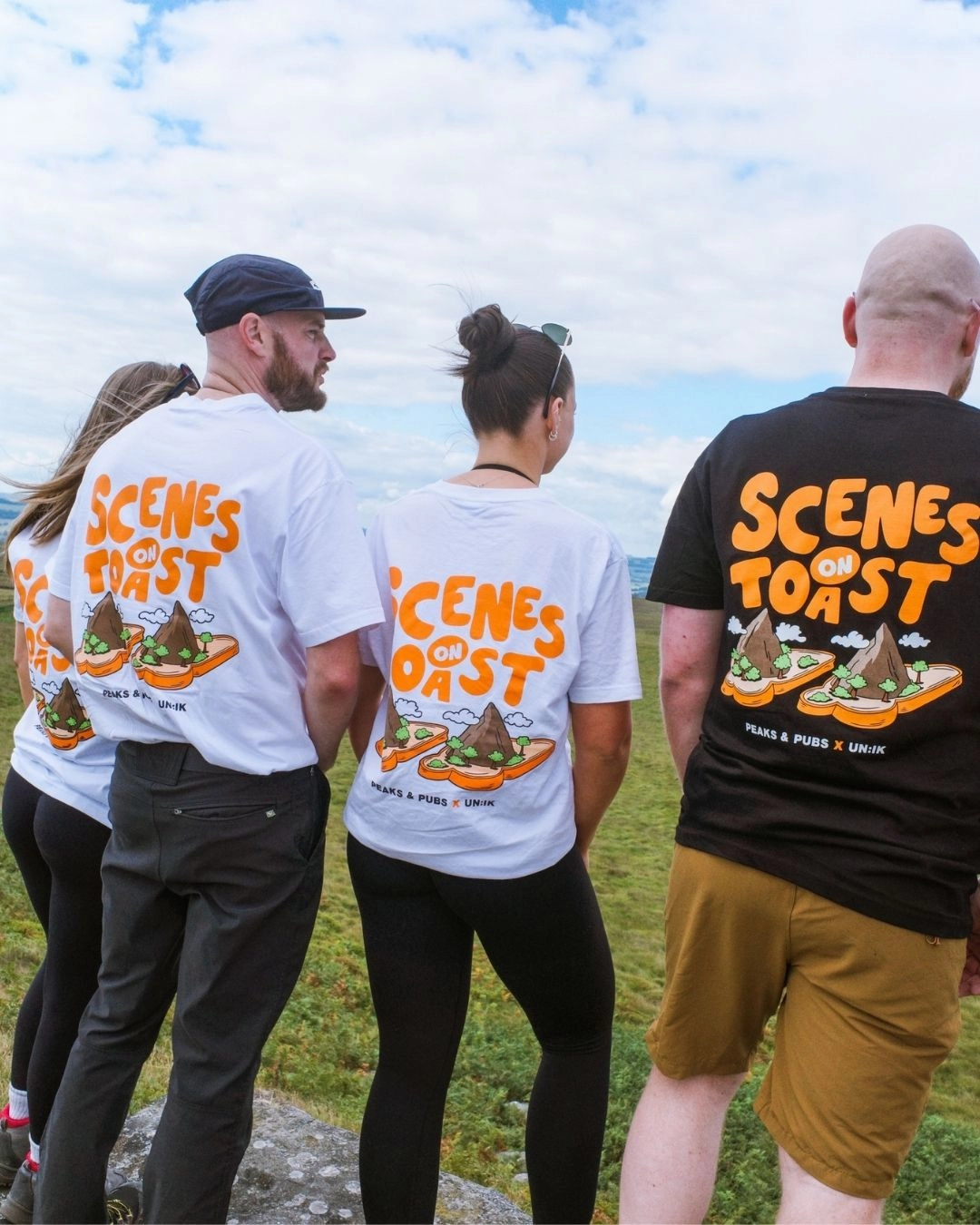 Peaks & Pubs 'Scenes on Toast' Tee - White soft fit Stylish Wearable