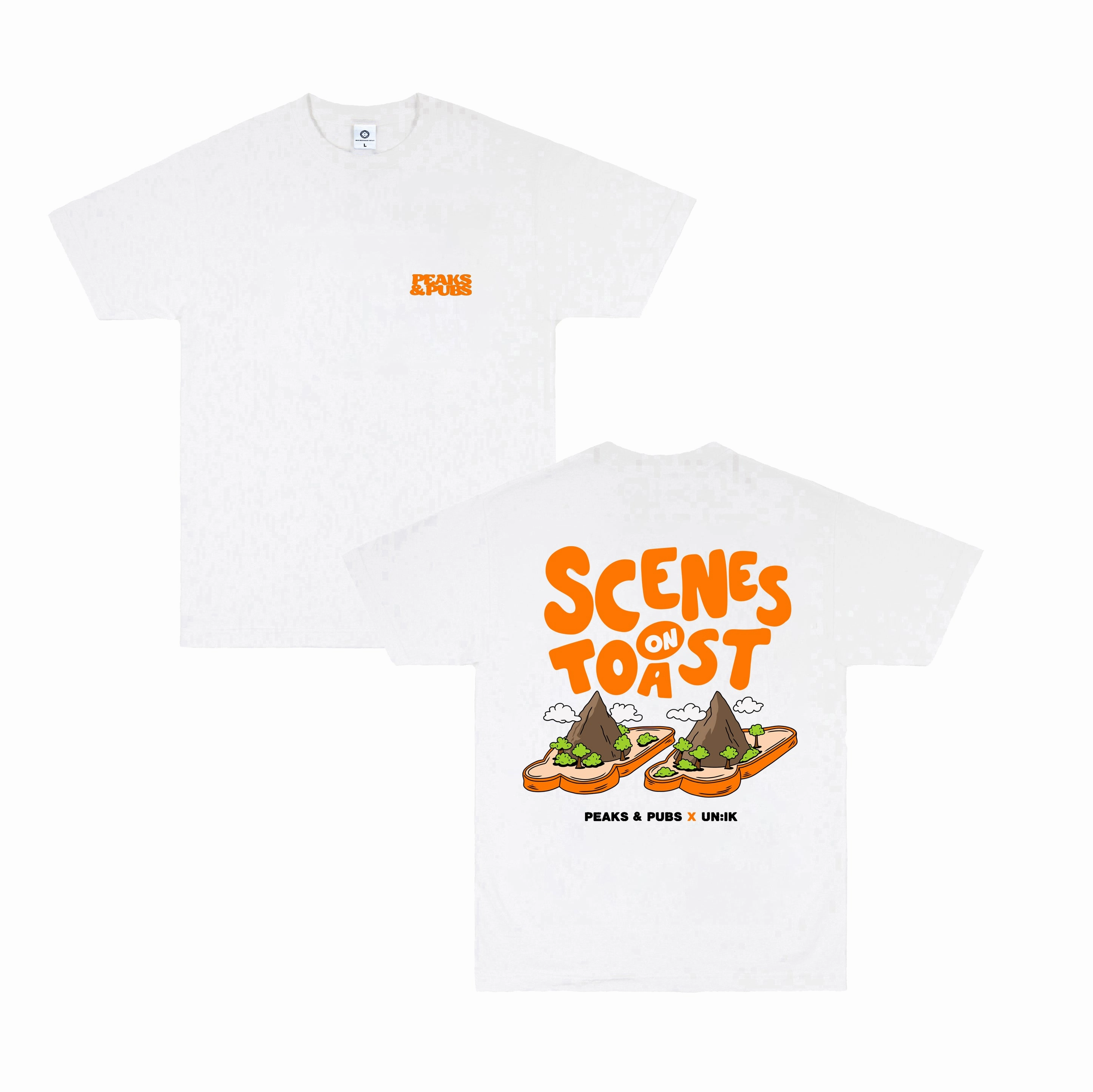Peaks & Pubs 'Scenes on Toast' Tee - White Casual Elegance