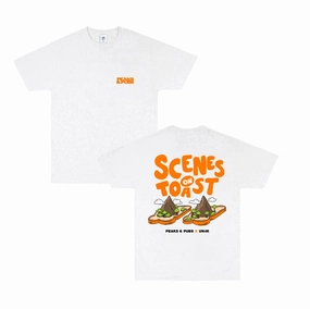 Peaks & Pubs 'Scenes on Toast' Tee - White Casual Elegance