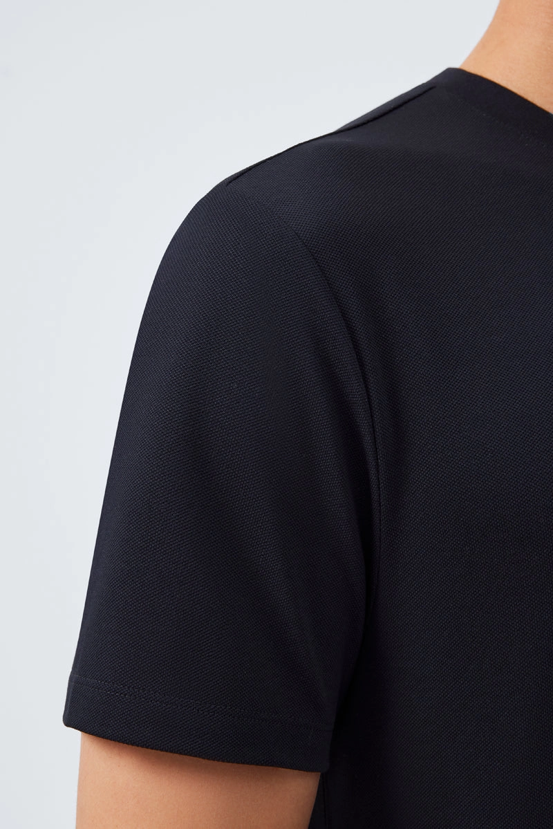 Stylish Fit vacation wear VISDRY? Crew Neck T-Shirt | Black BKFD01
