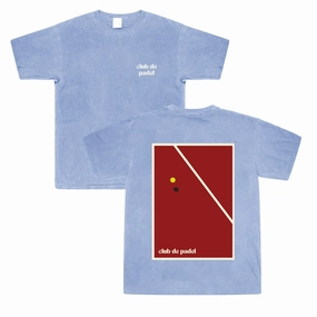 Club de Padel 'Bounce' Vintage Washed Tee - Sky Blue Everyday Essential Thermal regulation