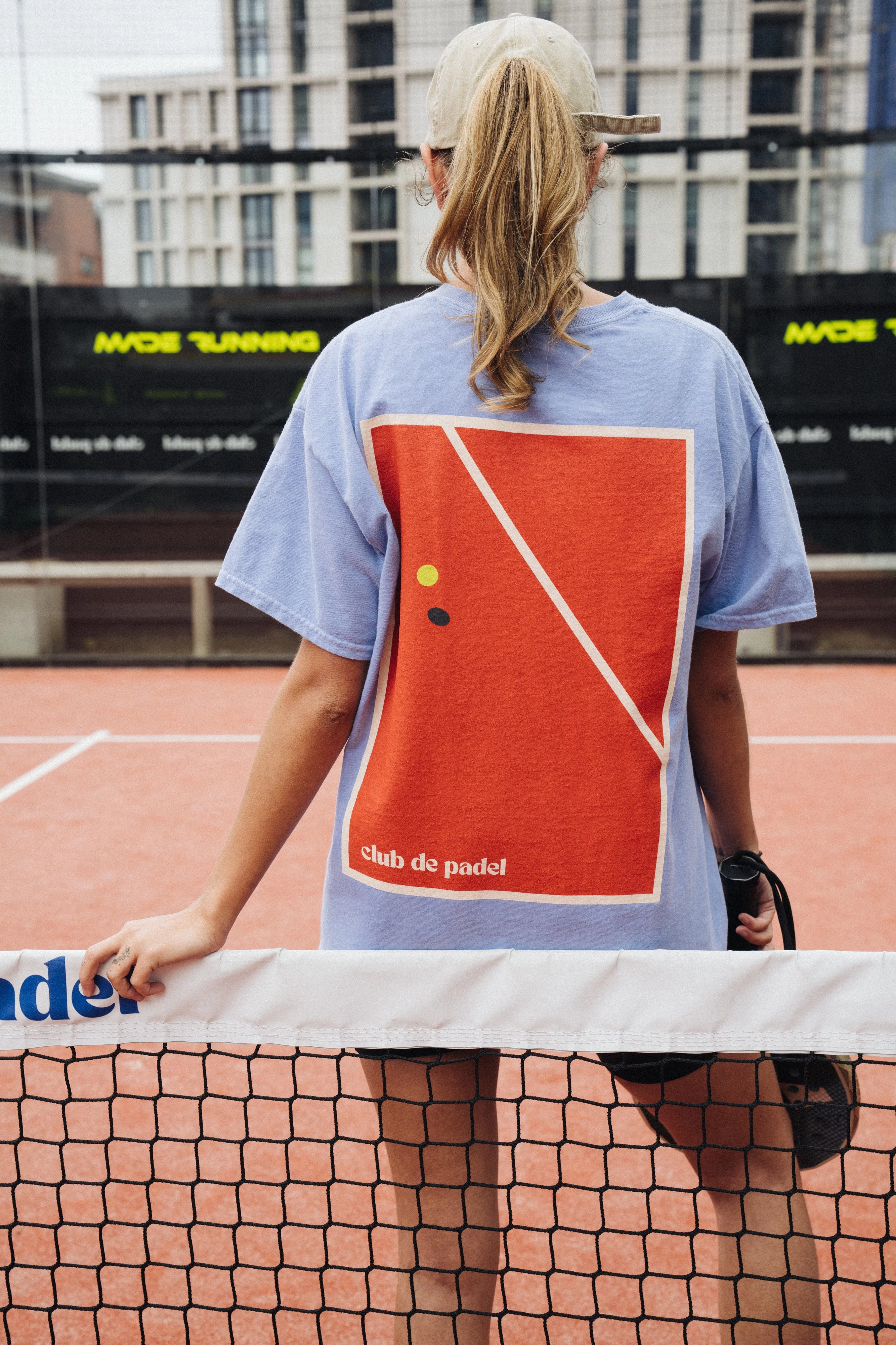 Club de Padel 'Bounce' Vintage Washed Tee - Sky Blue Soft and Light Wear