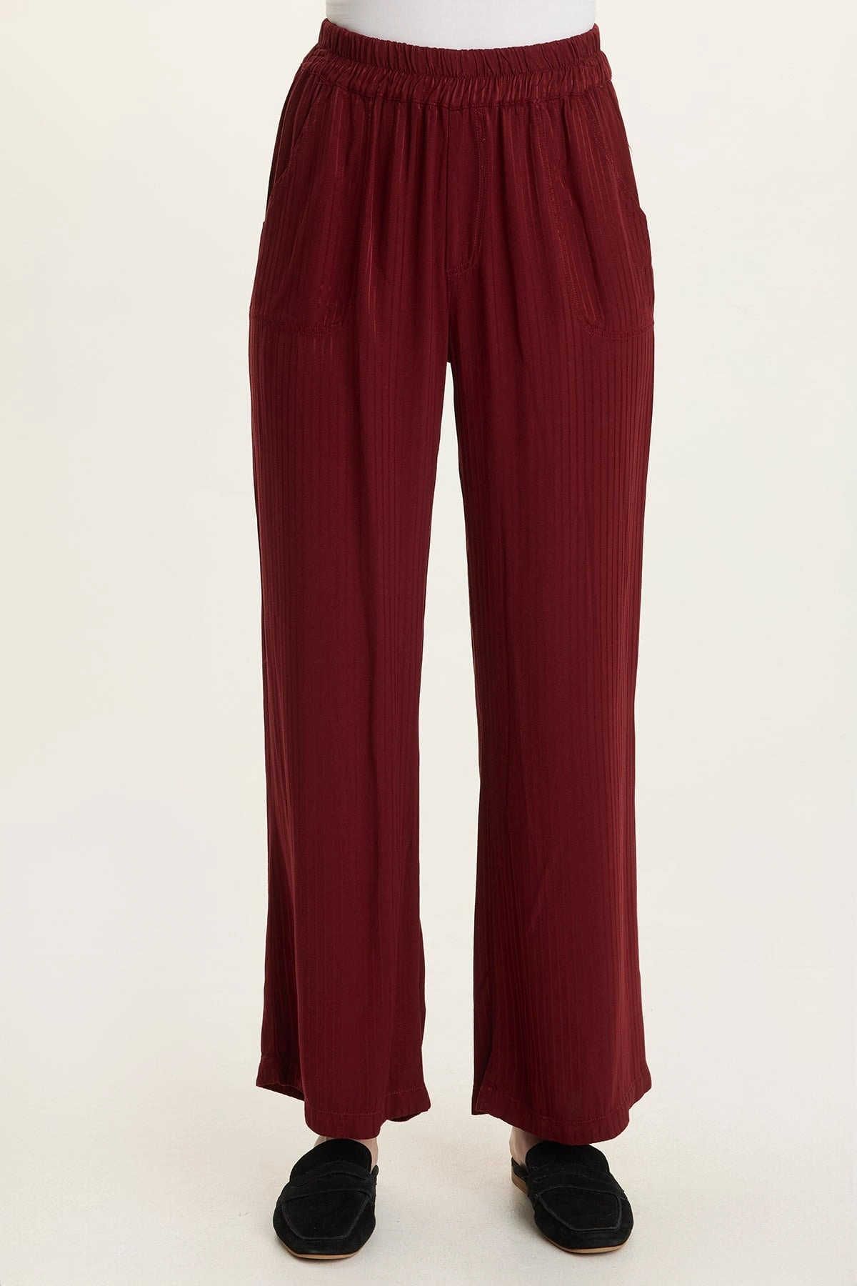 NonRestrictiveFit Harmon Satin Stripe Wide-Leg Pant