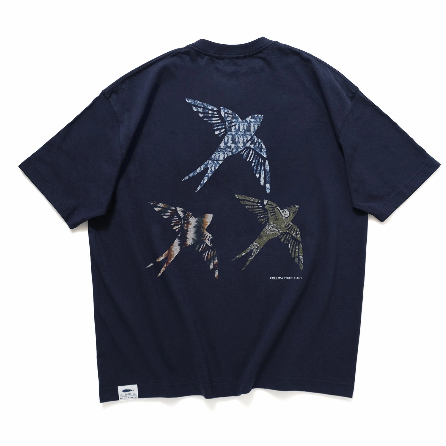 Easy Layering Seasonal Comfort Style (ZT1143) Swallows Graphic Pocket Tee
