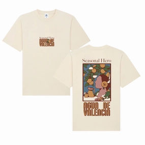 Longline Hemline Seasonal Hero 'Valencia' Tee - Natural