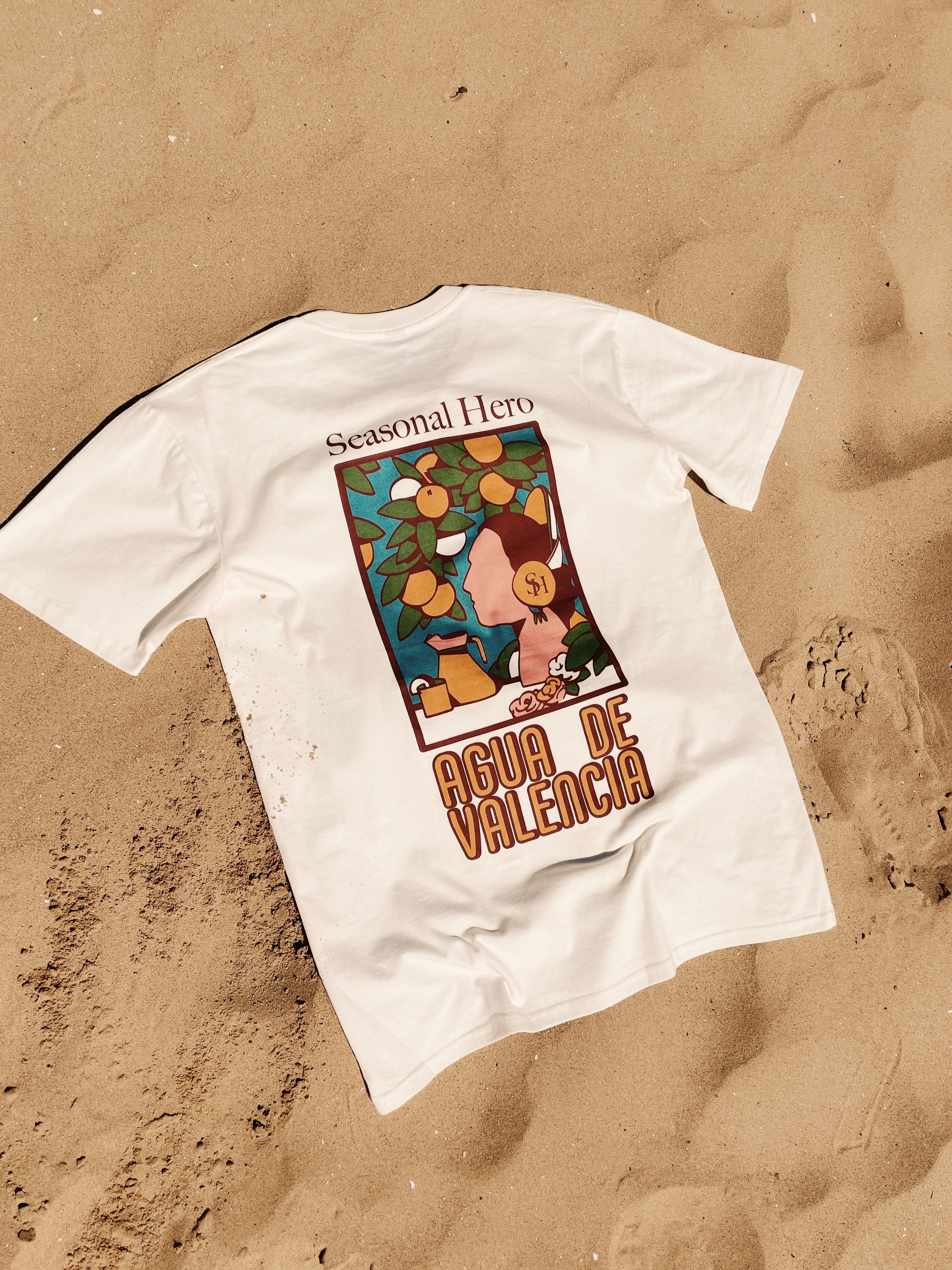 UltraSoftBrushedInterior Seasonal Hero 'Valencia' Tee - Natural