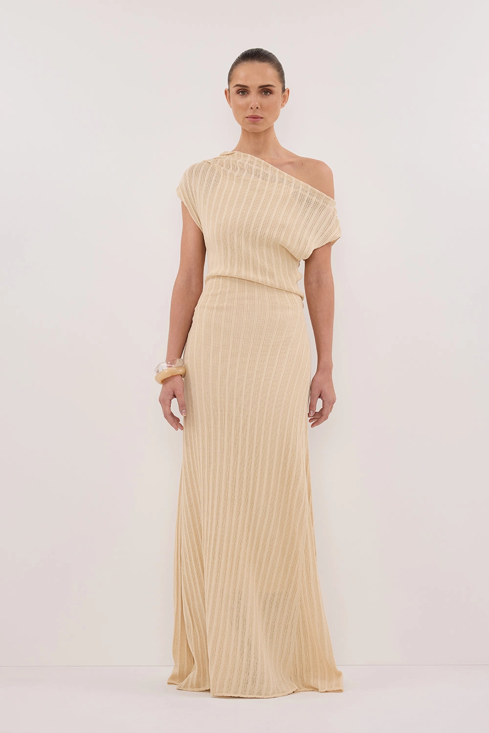 BOWIE NATURAL KNIT MAXI DRESS Retro Vibes
