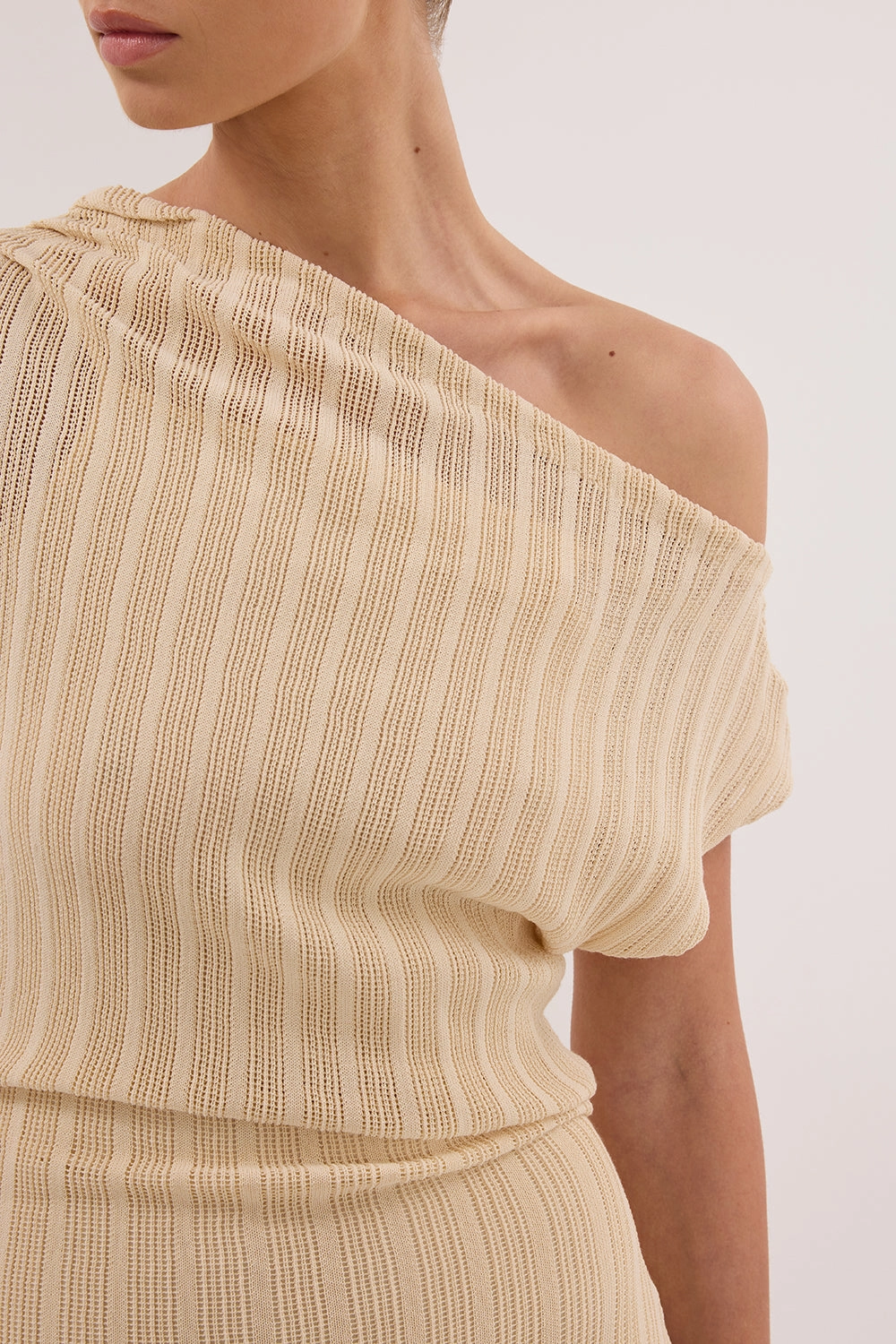 WaterRepellentCoating BOWIE NATURAL KNIT MAXI DRESS