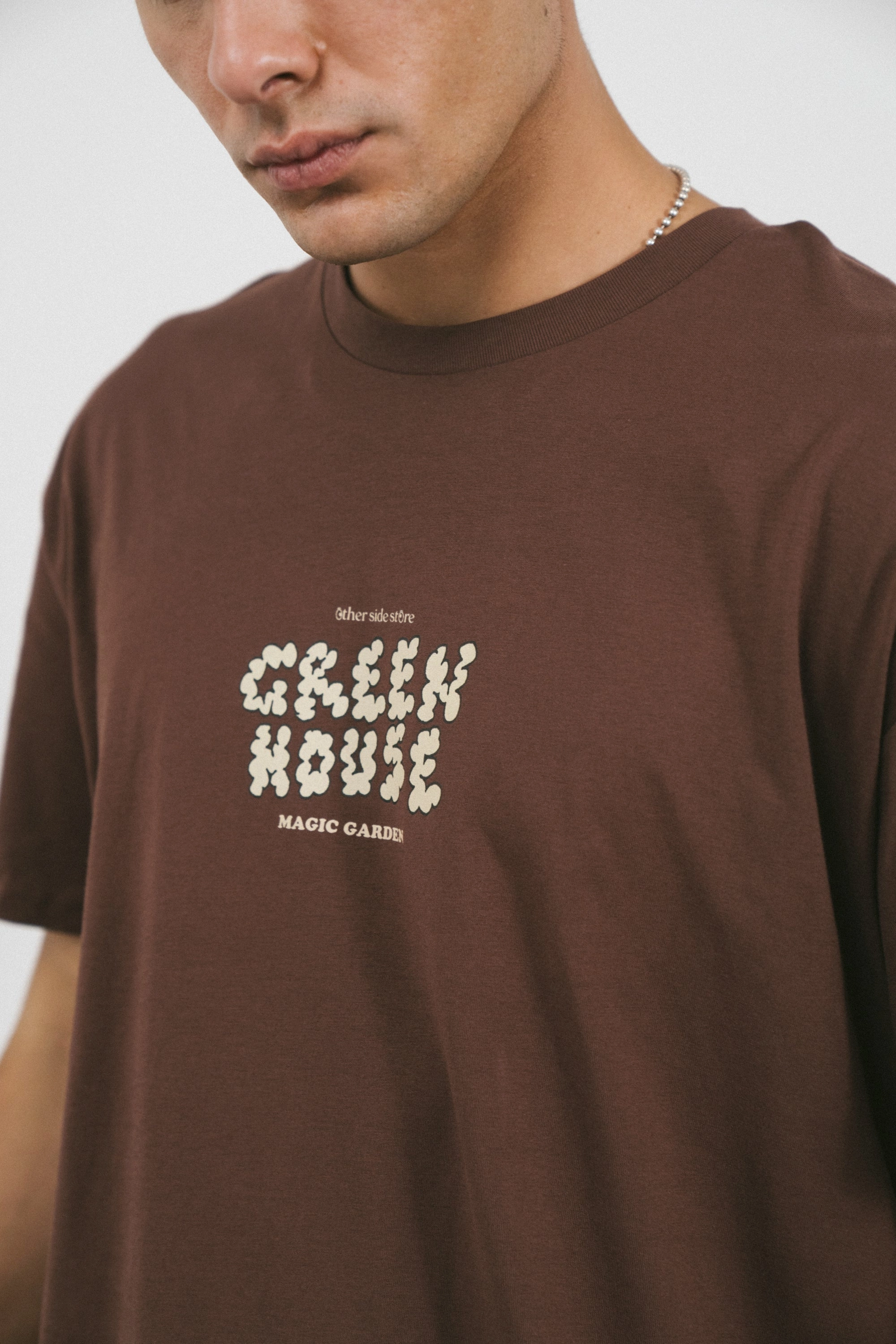 Essential Clothing Other Side Store 'Magic Garden' Tee - Brown
