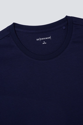 Softex Crew Neck T-Shirt | Navy NNY096 Chic Look