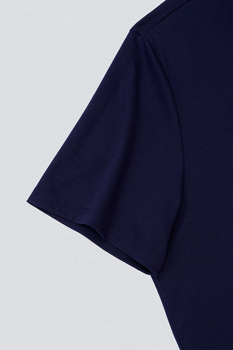 Durable Colorfast Finish Cozy and Light Softex Crew Neck T-Shirt | Navy NNY096