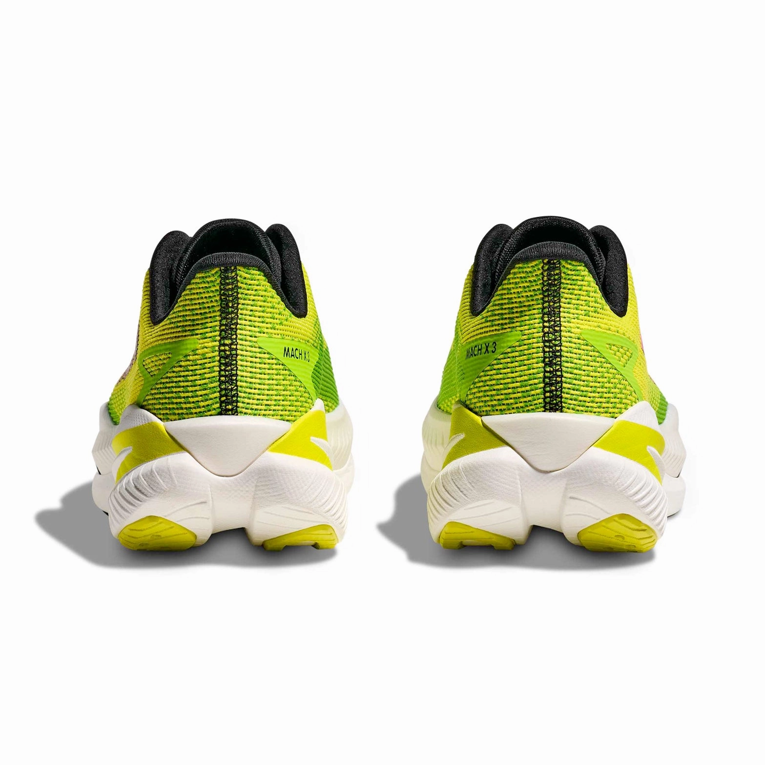 Men's Mach X 3 Running Shoes Skyward Neon Hoka Citrus / Neon Lime moisture - wicking footwear Anti Microbial Lining