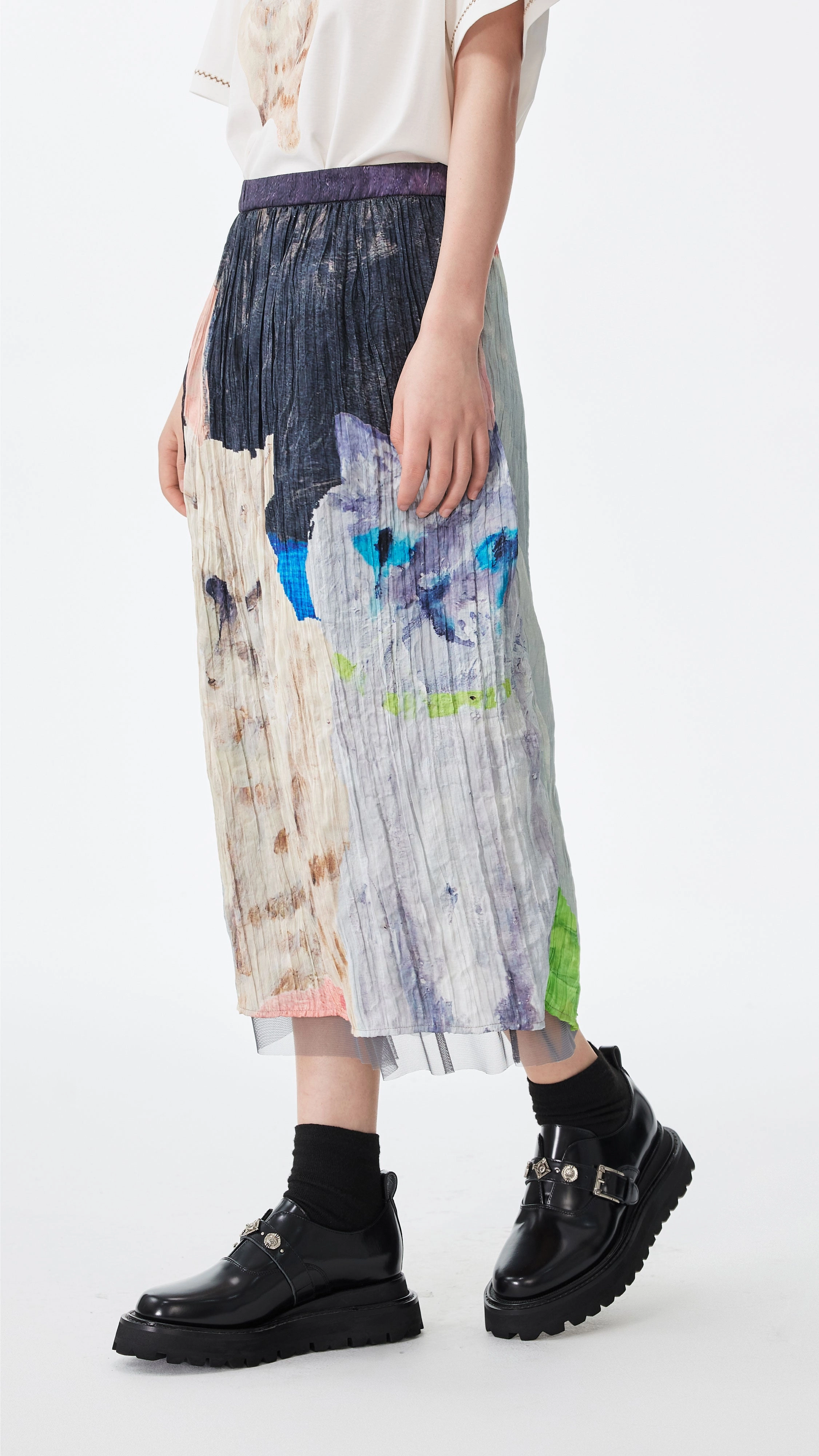 Simple Styling Crushed Mythical Animal Graphic Pencil Skirt