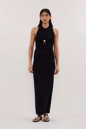 SOL BLACK KNIT MIDI SKIRT Functional Detail