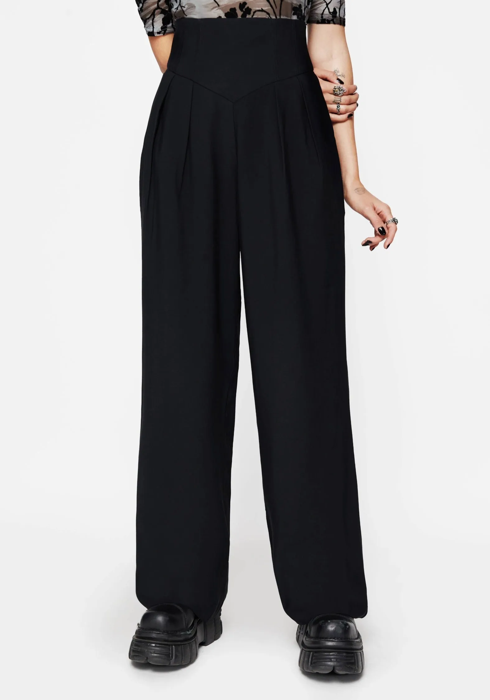 Brenna Corset High Waist Wide Leg Trouser Classic Fit