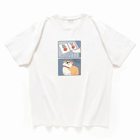 Flexible Shoulder Seams graduation (ZT1396) Corgi Meme Graphic Tee