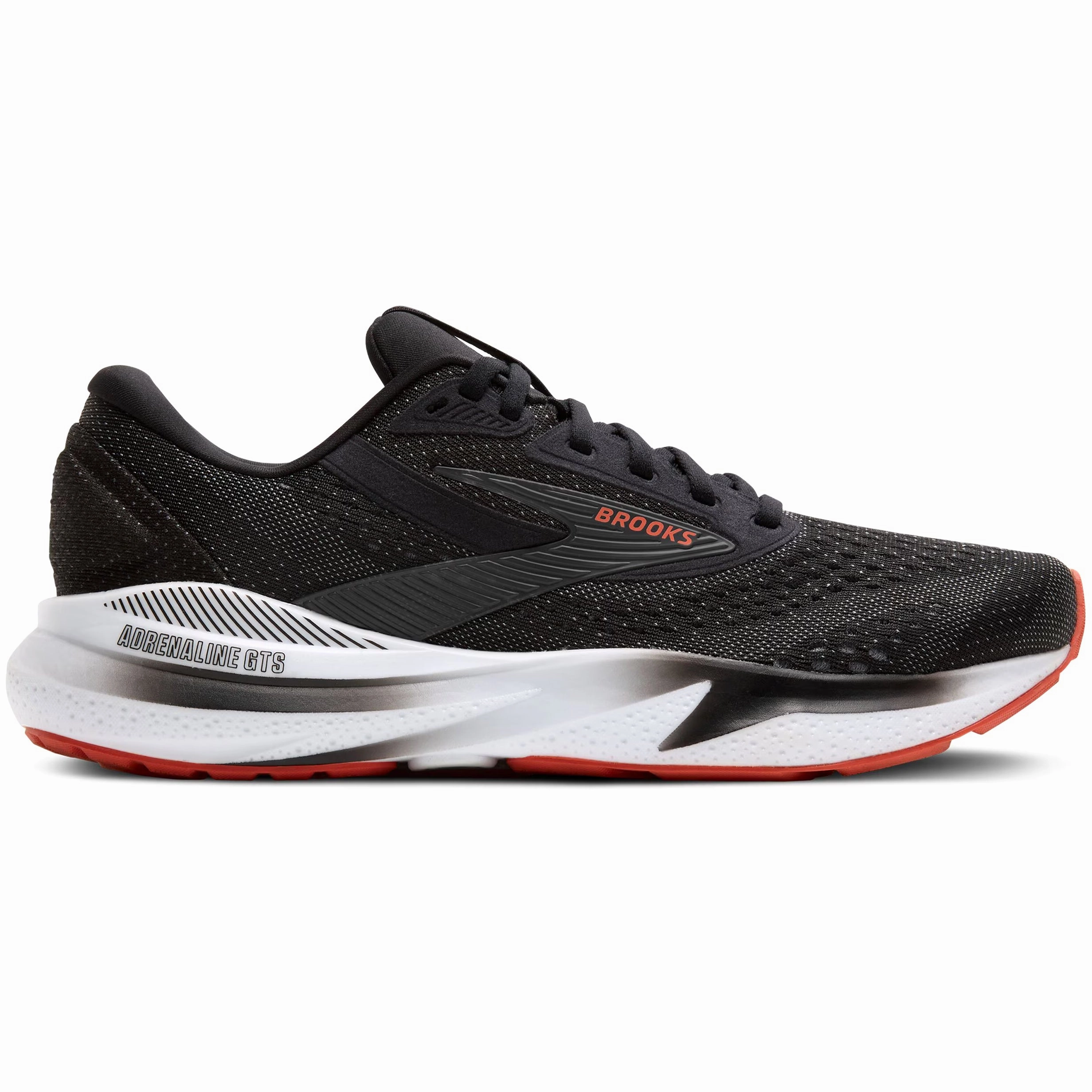 safety accessories anatomical Brooks Men's Adrenaline GTS 24 Running Shoes Black / Grey / Red