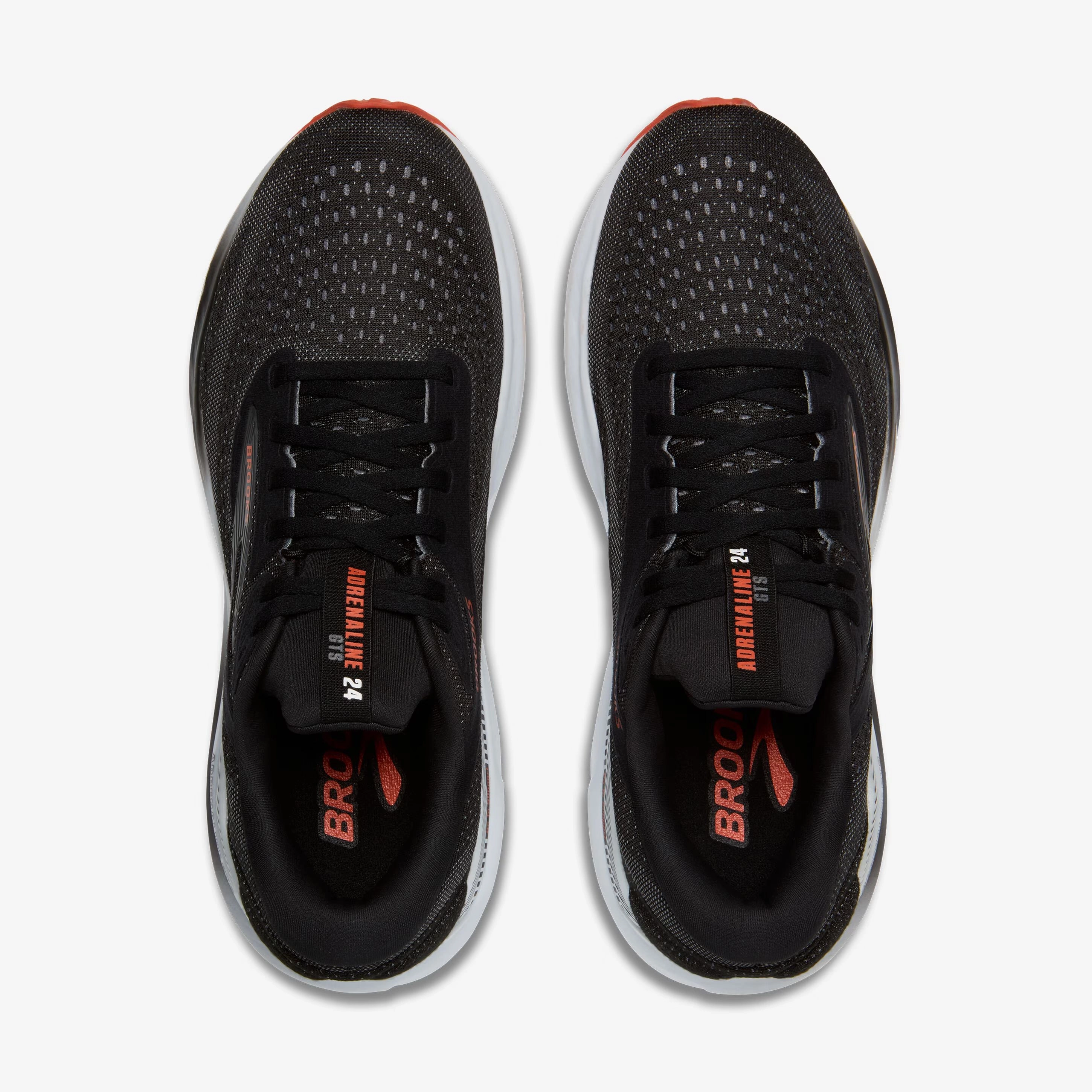 fabric - lining stretchy fabric Brooks Men's Adrenaline GTS 24 Running Shoes Black / Grey / Red