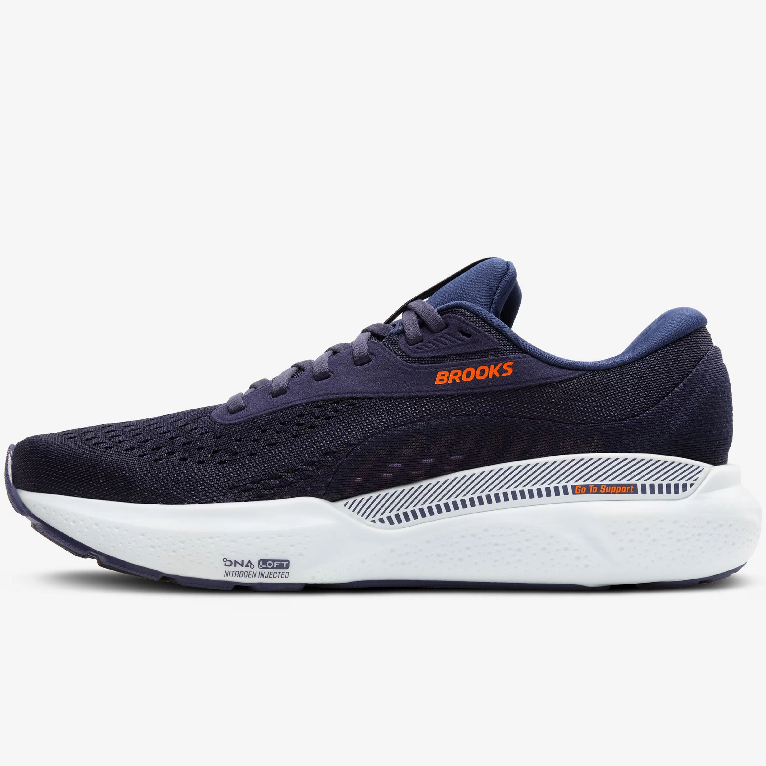 Impact Absorbing Crash Pad lightweight - design shoes Brooks Men's Adrenaline GTS 24 Running Shoes Peacoat / Orange / White