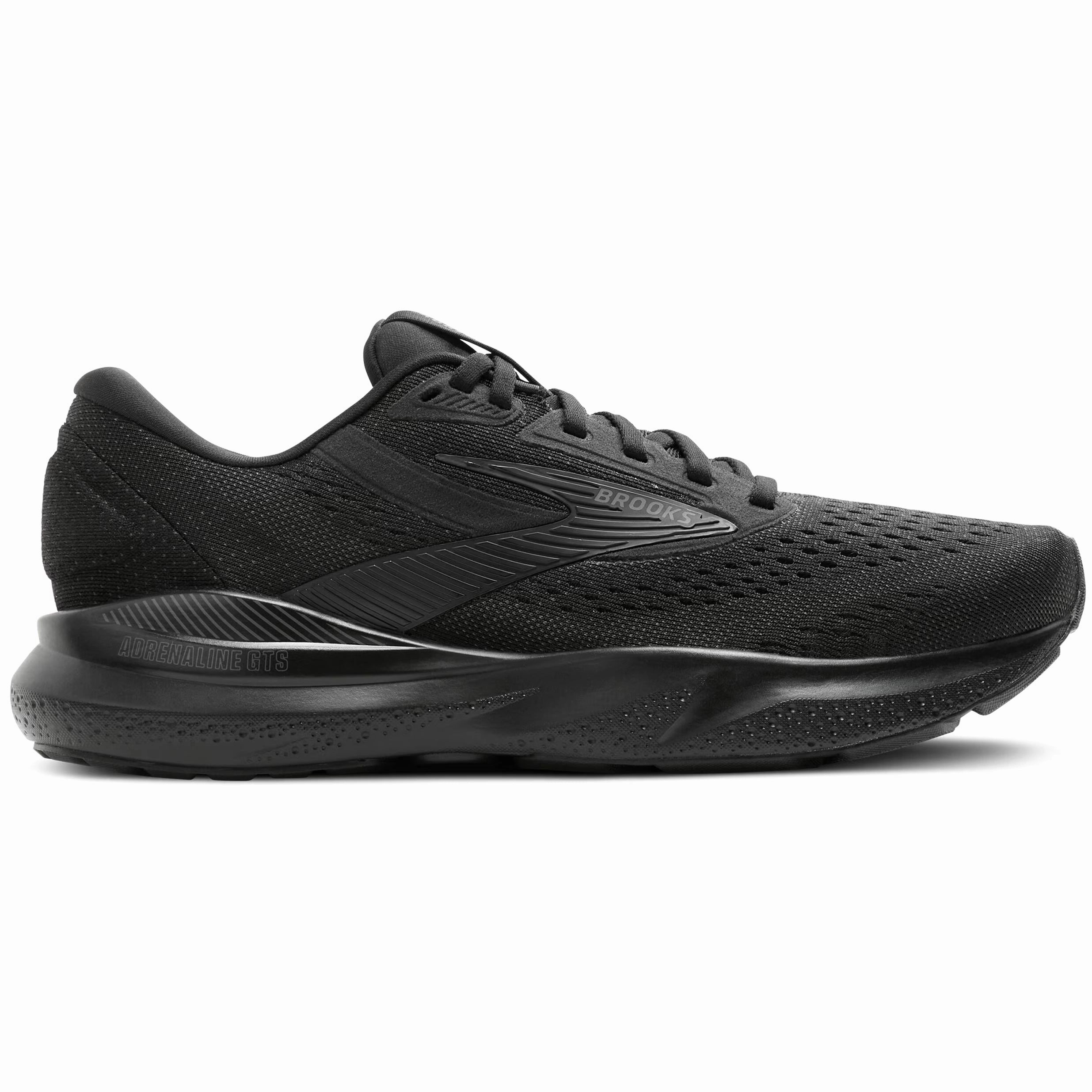 Brooks Men's Adrenaline GTS 24 Wide Fit Running Shoes Black / Black / Ebony Non Slip Outsole Grip