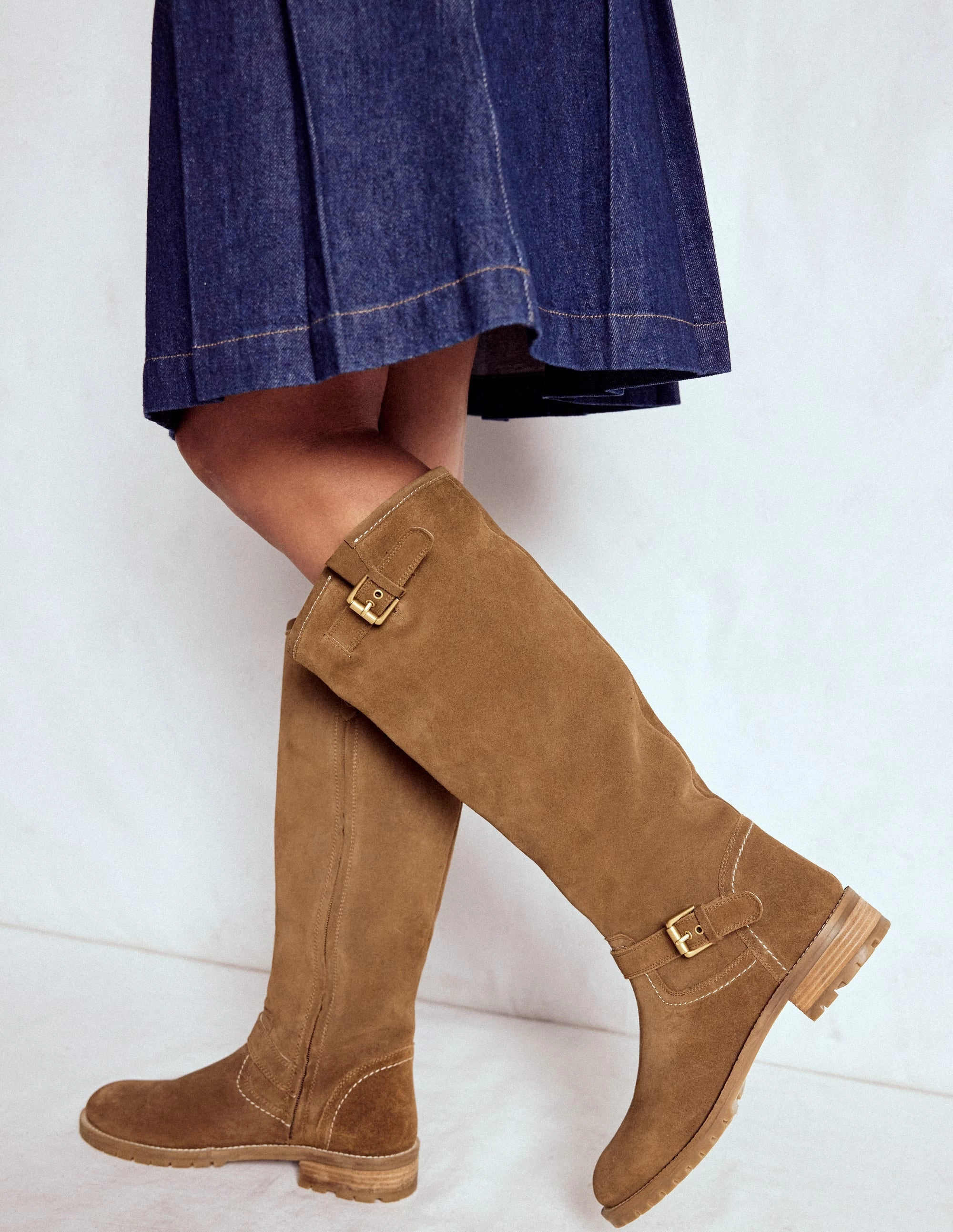 Buckle Knee High Boots-Coconut Fashion Accessory