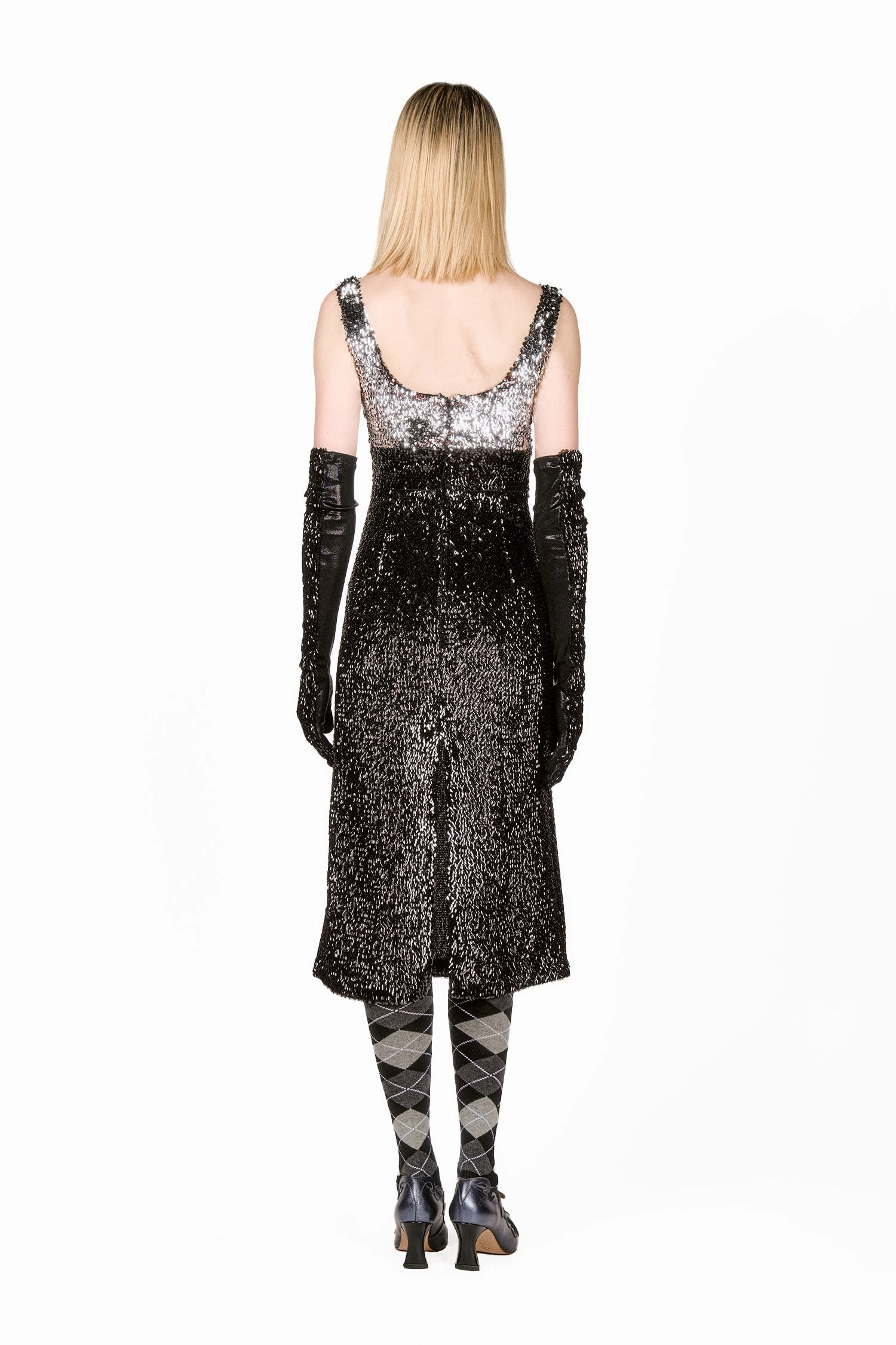 Grab Now Bugle Bead Sequins Dress