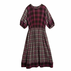 Burgundy Multi Garden Dress Self Power Fresh Stitch