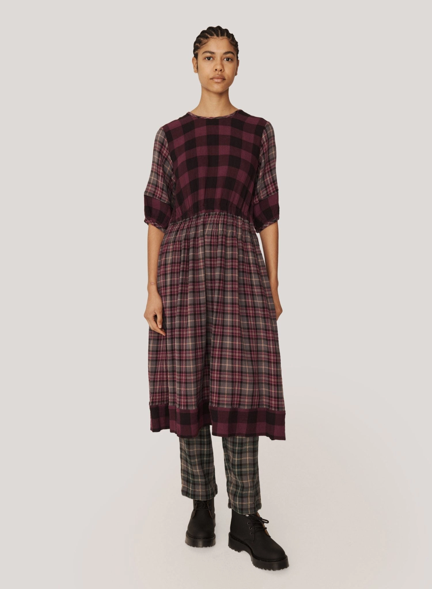 Chill Mode Burgundy Multi Garden Dress