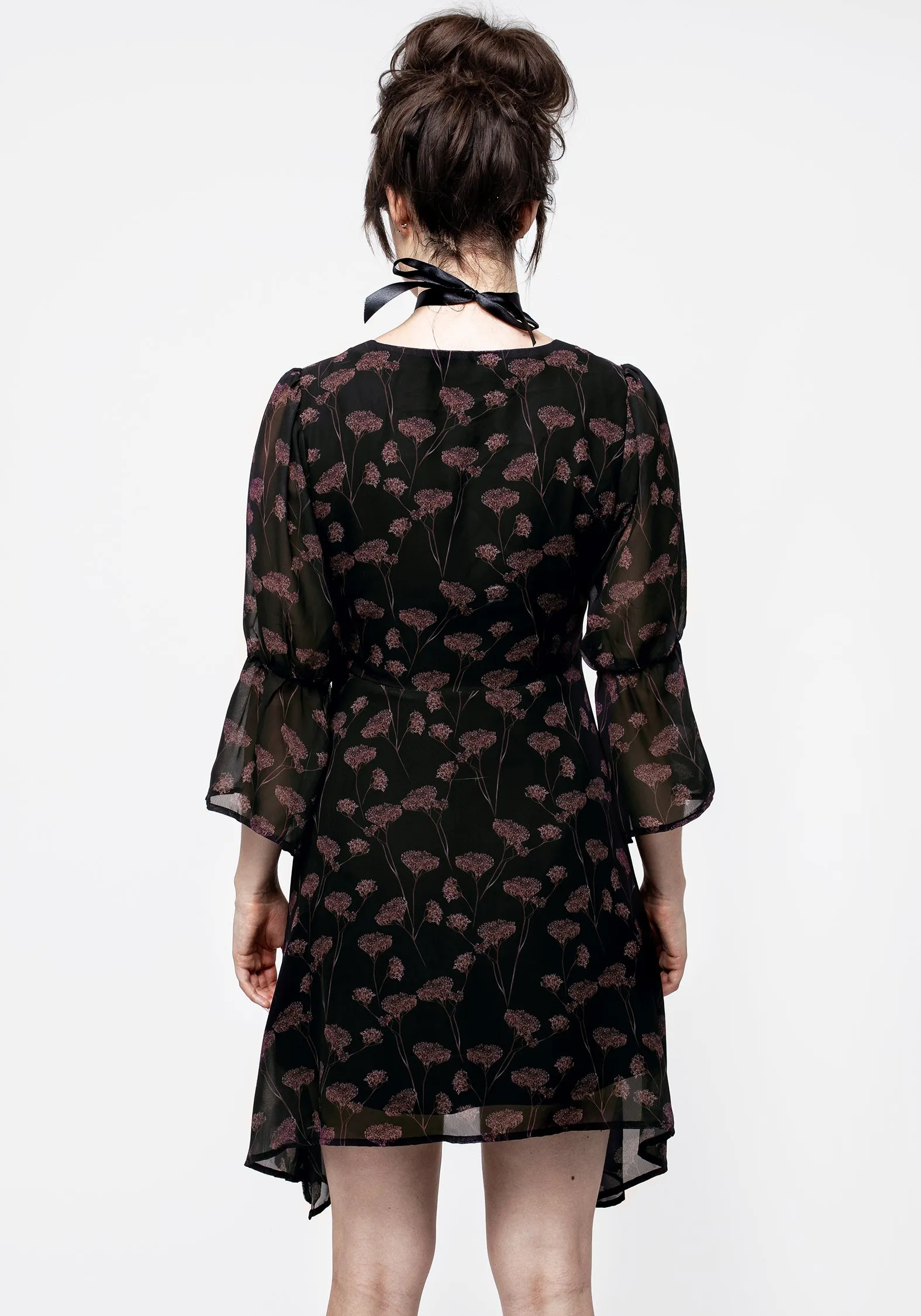 Night Out Judas V-Neck Flute Sleeve Mini Shirt Dress