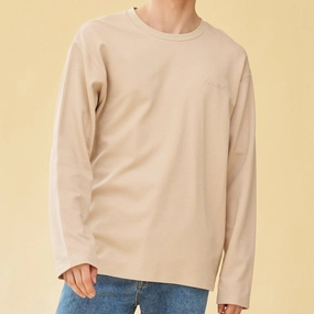 UV Protection Fabric bound Longsleeve Waffle Tee - Oat