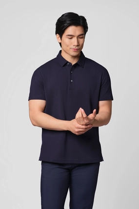 Preppy Vibe AntiStatic Treatment ??Frozen in Tones?? Waterless Dye Polo | Polar Navy NNY240