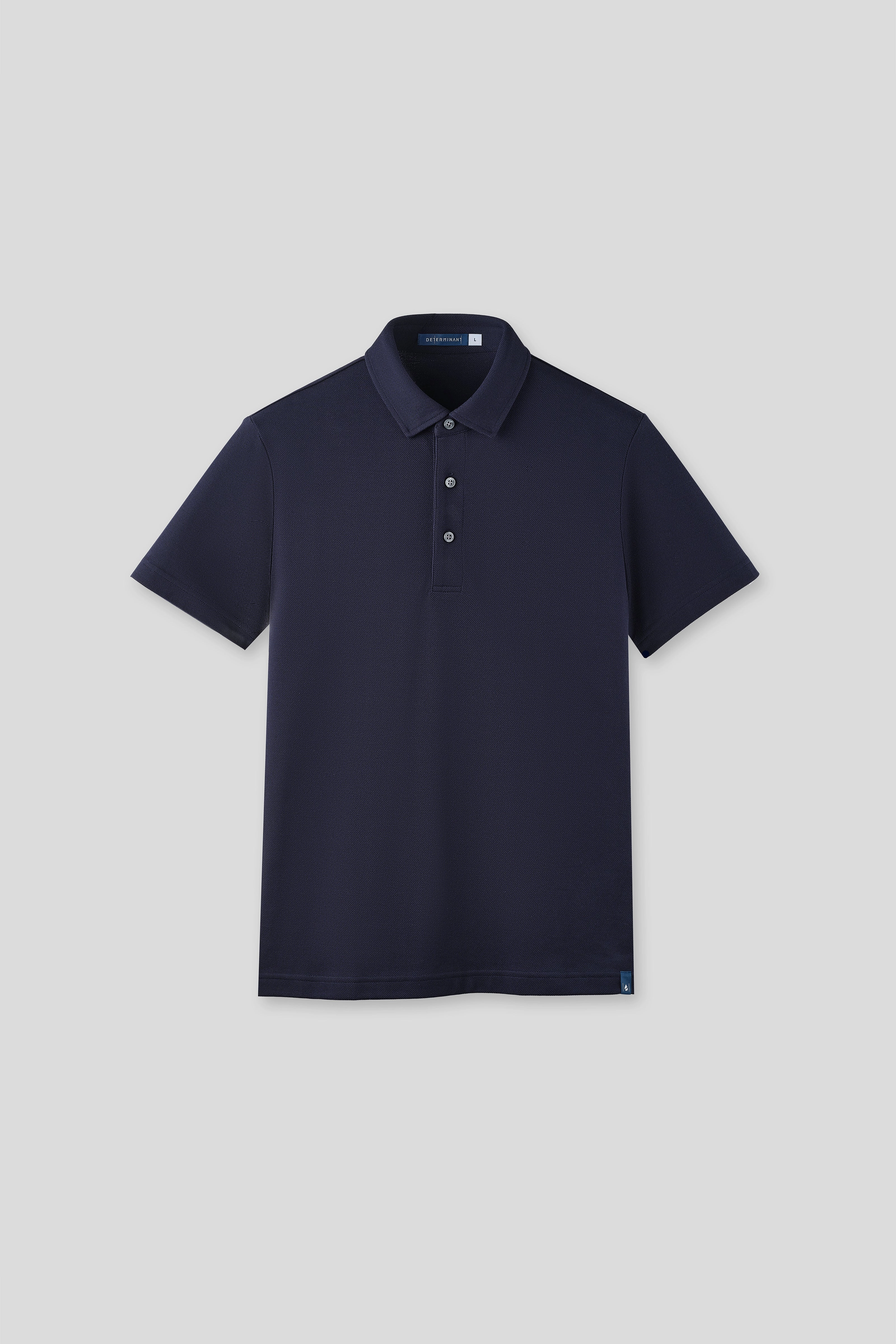Flexible Waistband FourButton Placket ??Frozen in Tones?? Waterless Dye Polo | Polar Navy NNY240
