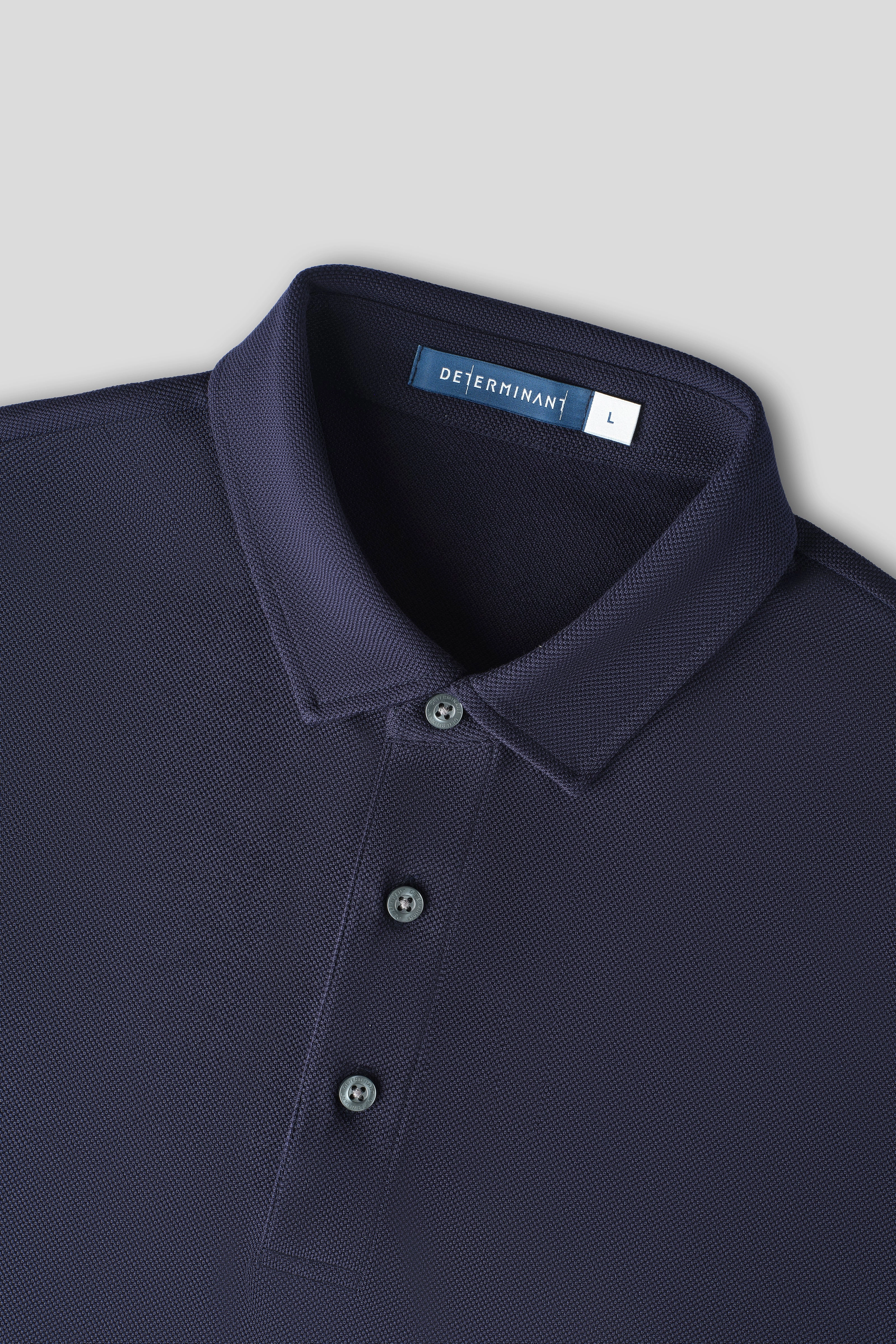 MoistureManagement System Matte Surface Texture ??Frozen in Tones?? Waterless Dye Polo | Polar Navy NNY240
