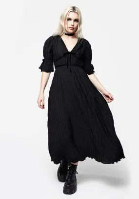 Belial Crinkle Velour Ribbon Midaxi Dress Body Ease Clean Mood