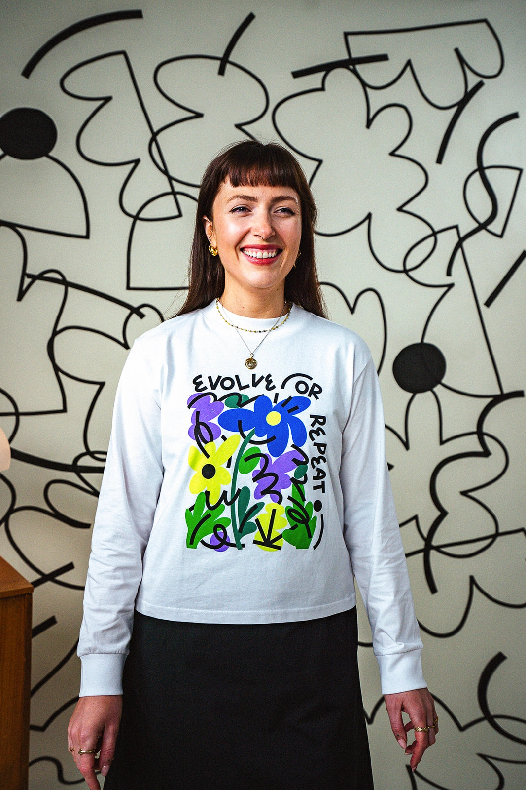 C.D x UN:IK WMNS 'Evolve or Repeat' Longsleeve Tee - White Daily Comfort Style