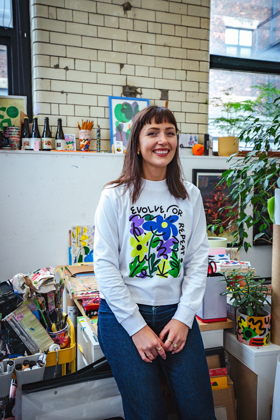 Summer Favorite birthday party C.D x UN:IK WMNS 'Evolve or Repeat' Longsleeve Tee - White