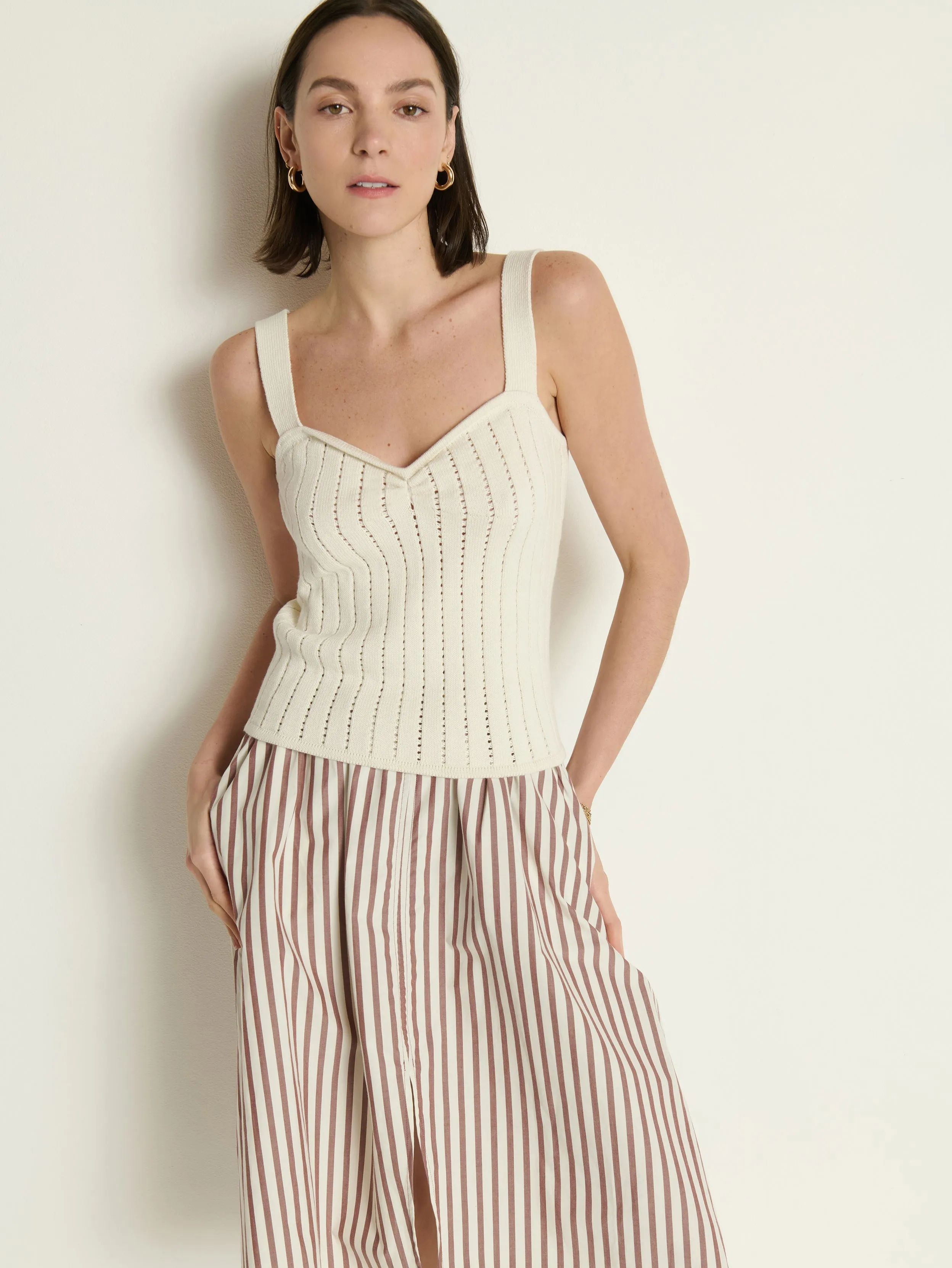 Classic Knit Design Sleek Wear Cali Sweater Tank