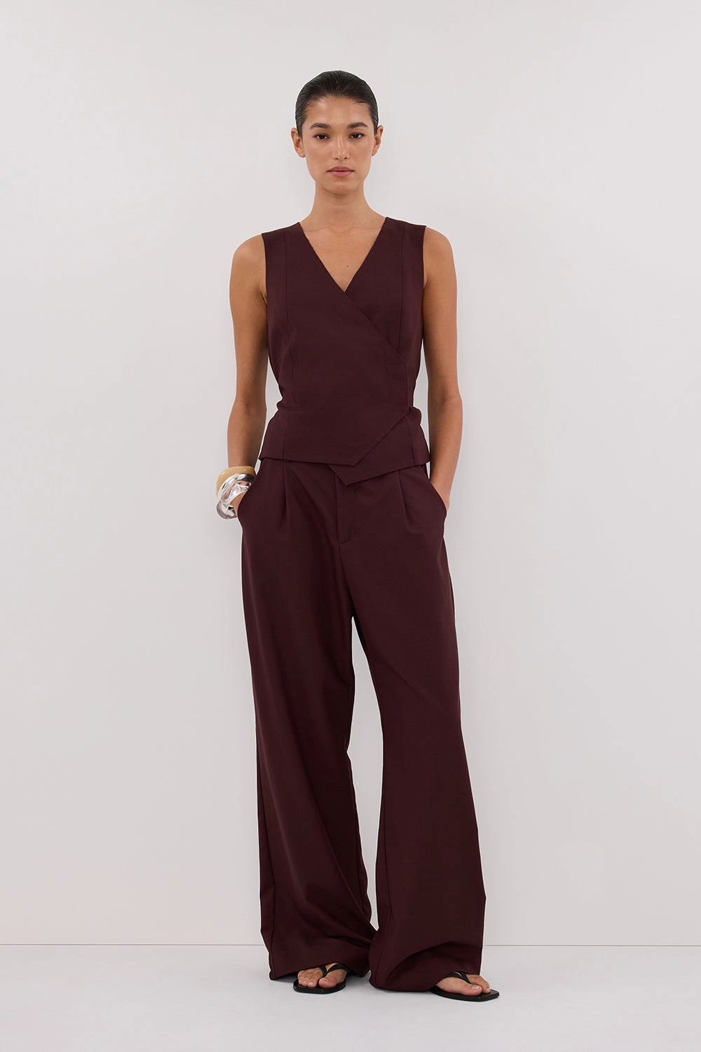 Recycled Polyester Blend Temperature Regulating CAMILLA WALNUT PANT