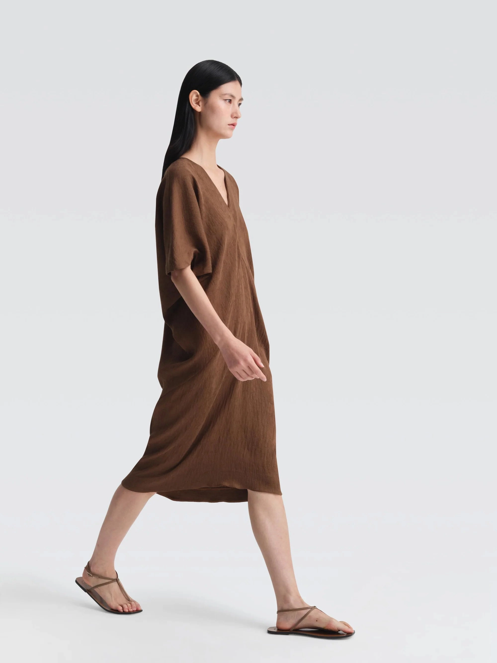 Cammeray Crepe Plisse Maxi Dress Natural Light