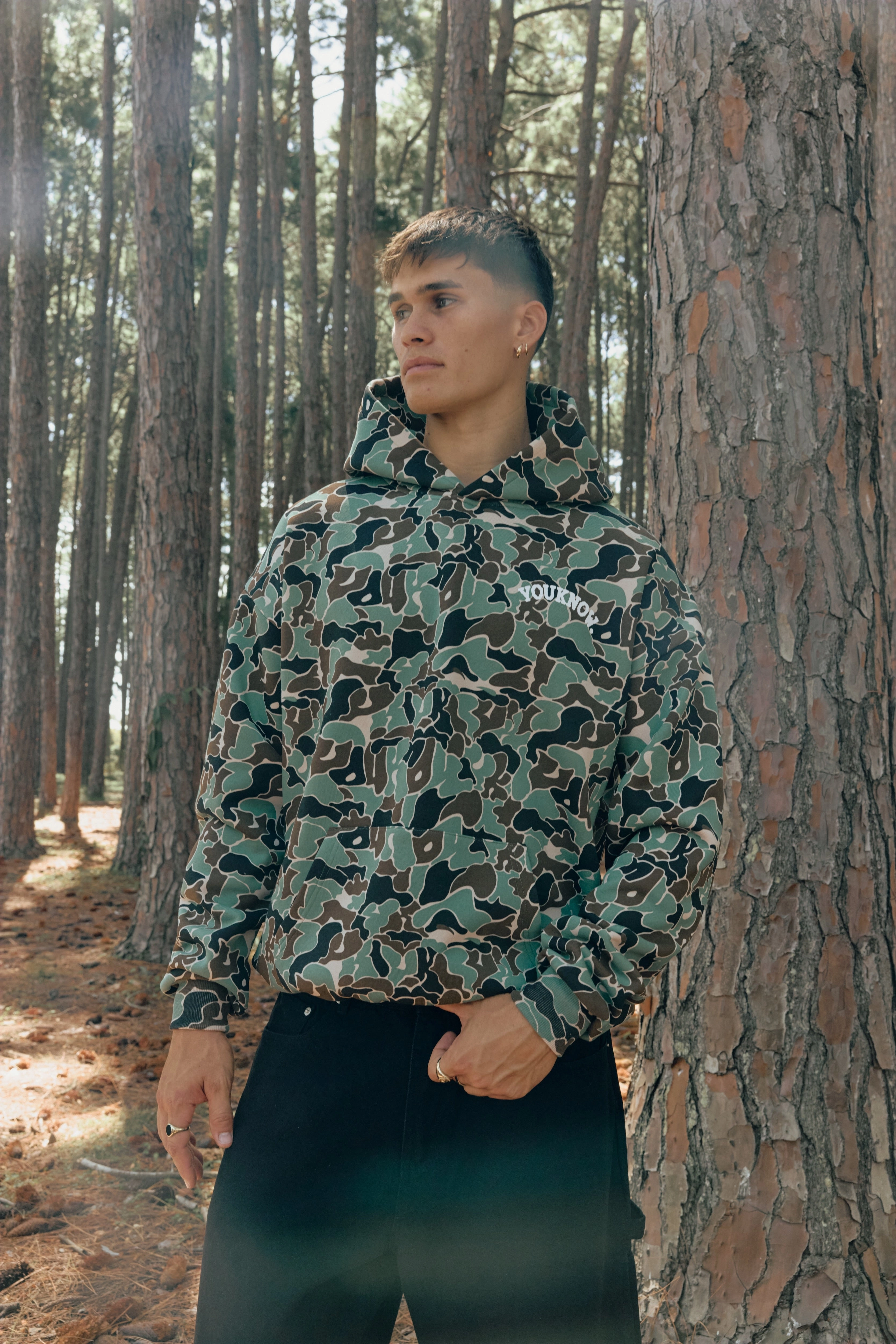 CAMO HOODIE | Green Logo Patch Viral Item