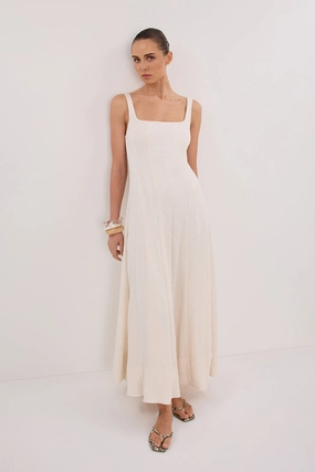 Effortless Mood CANNE CREAM MIDI DRESS