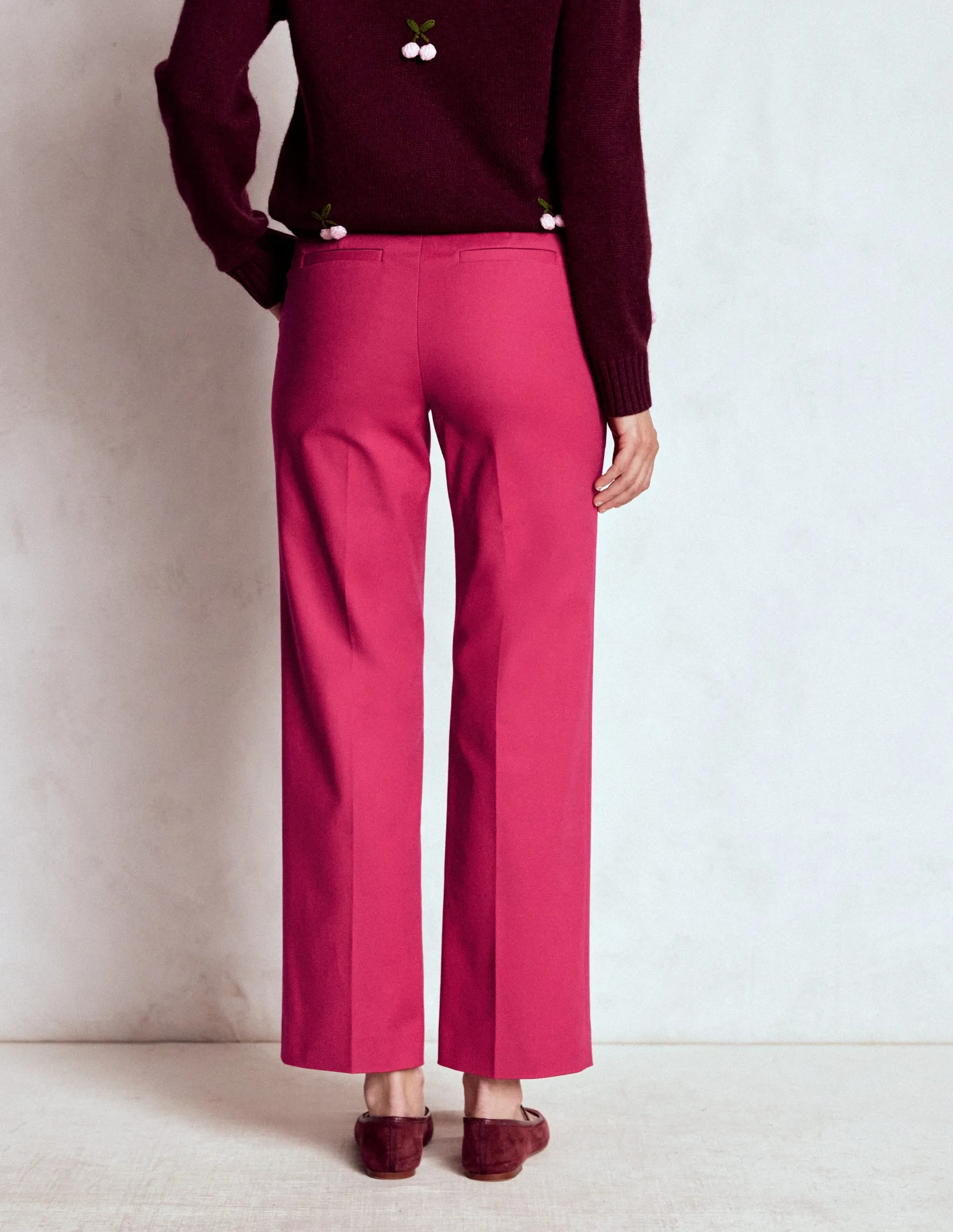Canonbury 7/8 Trousers-Bright Cherry Modern Appeal slim fit