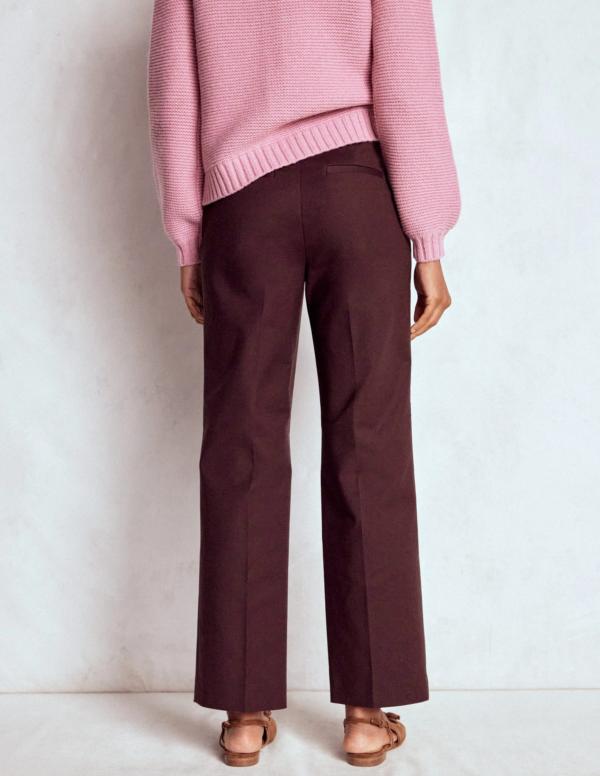 Casual Layer Fit Quick Slip Canonbury 7/8 Trousers-Deep Aubergine