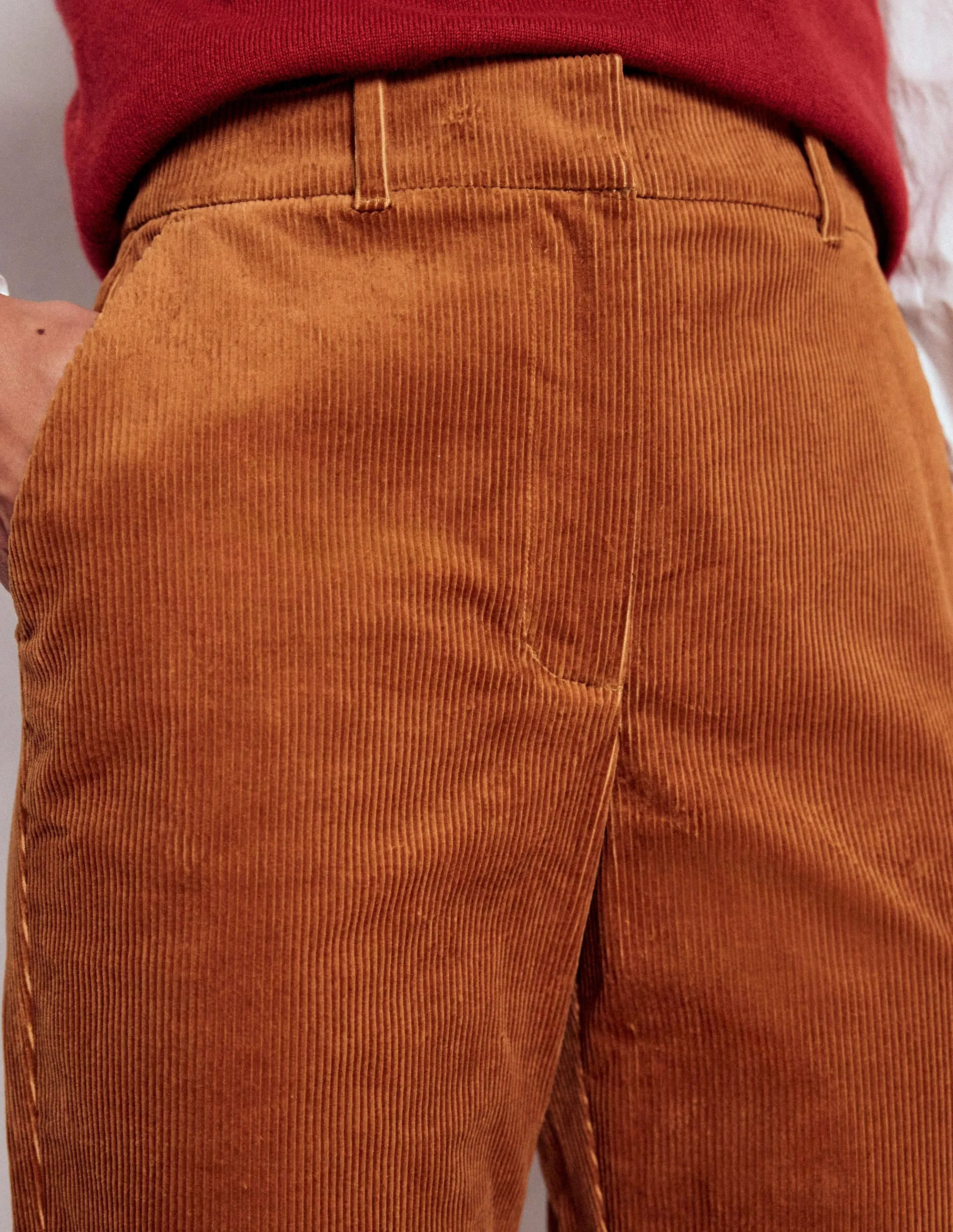 Canonbury Cord Trousers-Ginger Comfort waistband No Frills Fit