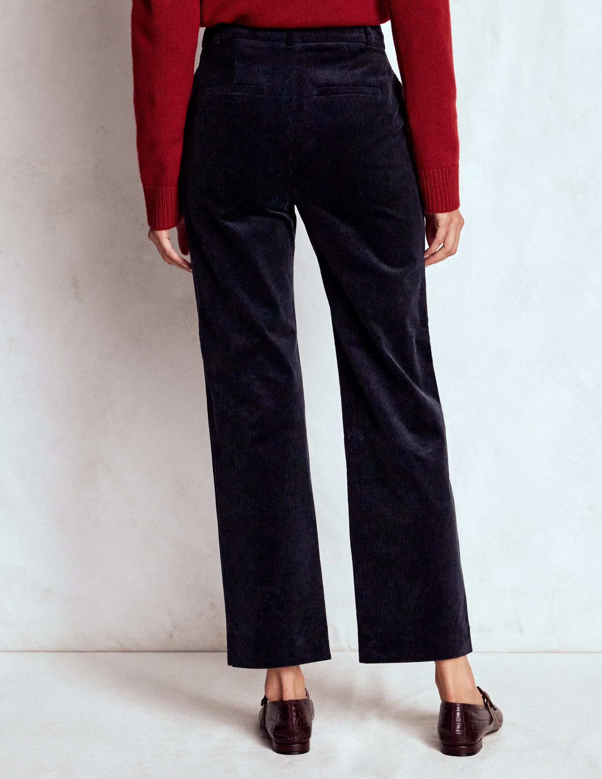 Plus-size option Movement Flex Canonbury Cord Trousers-Navy